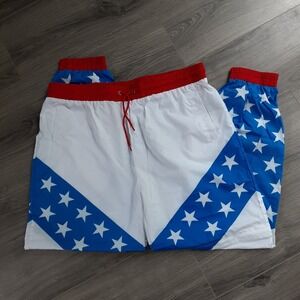 NWT-Funny Guy Mugs Mens XXL American Flag Convertible Windbreaker Pants Retro